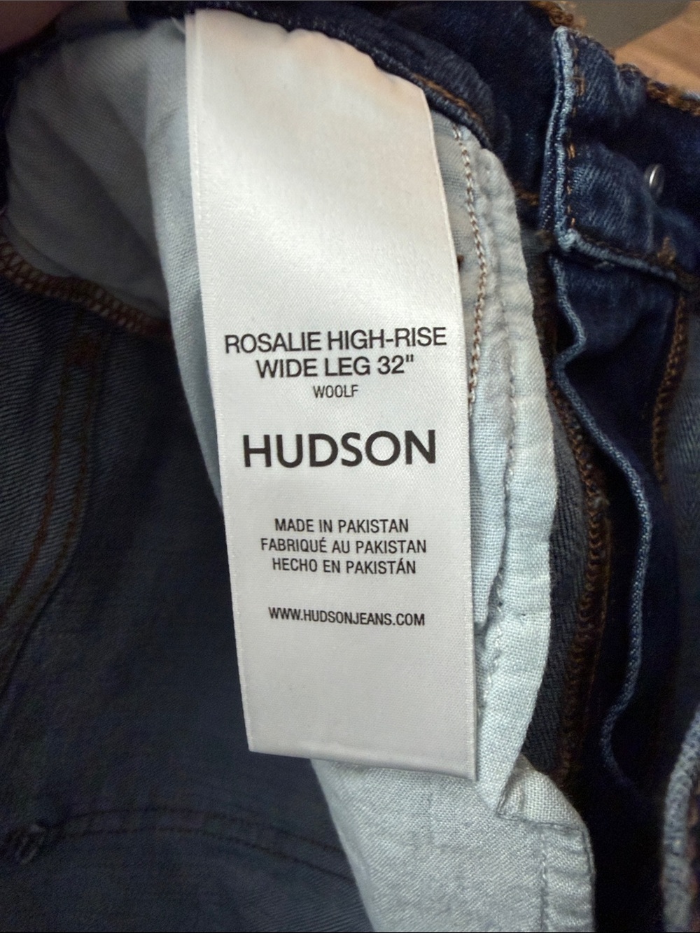 Hudson Rosalie Jeans Wide-Leg High-Rise Jeans - Blue (Woolf) - Picture 9 of 11